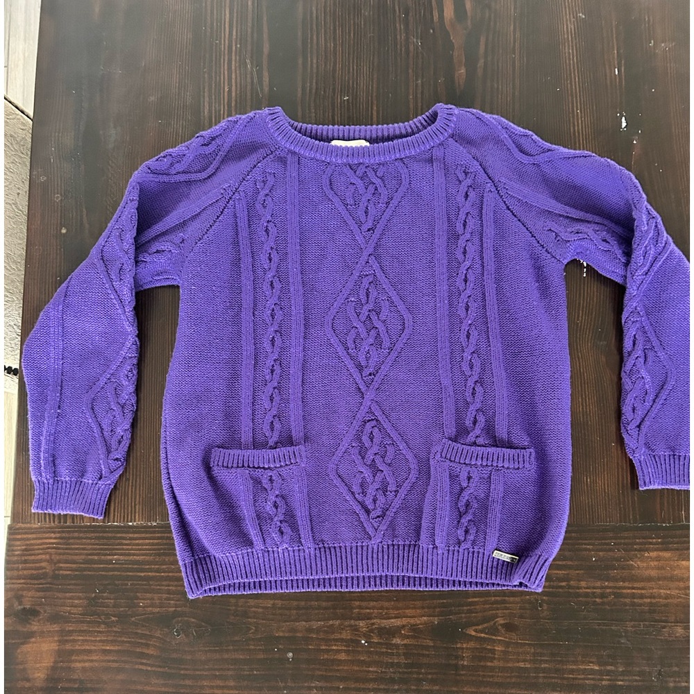 Blarney Woolen Mills Women’s Irish Merino Wool Cable Knit Sweater Large